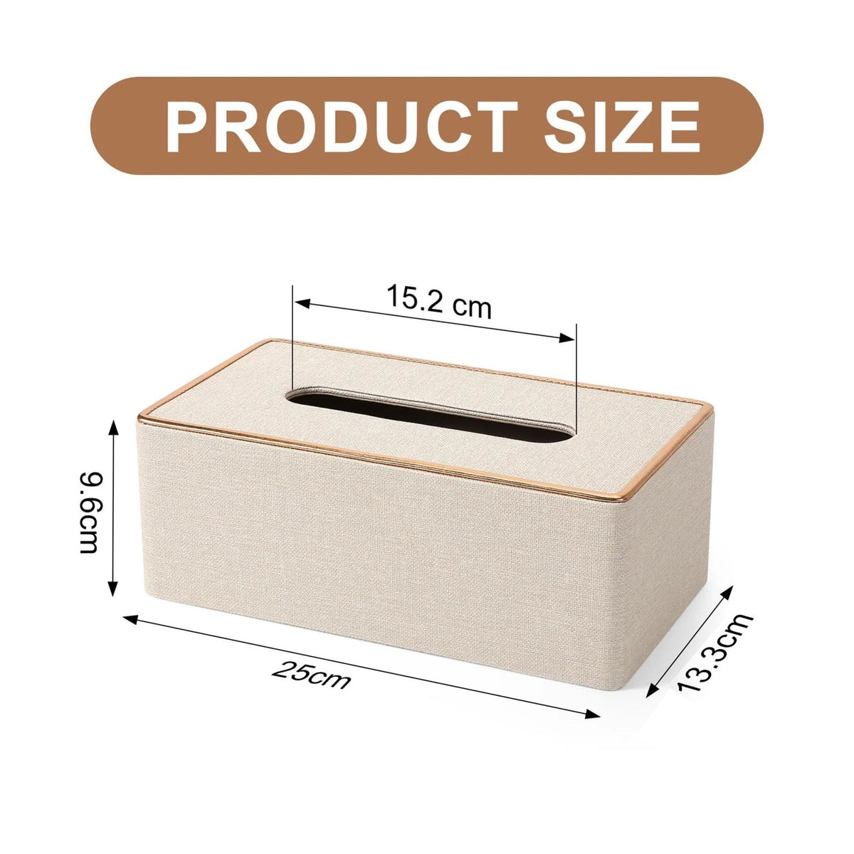 Rectangular Tissue Box Holder with its size