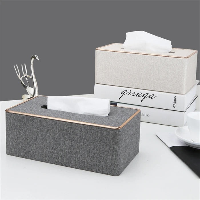 Rectangular Tissue Box Holder placed on the table