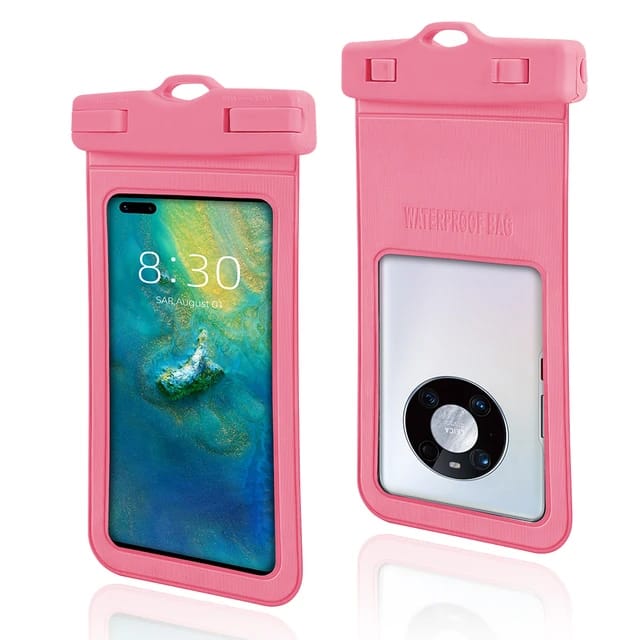 Universal Waterproof Phone Bag in pink color