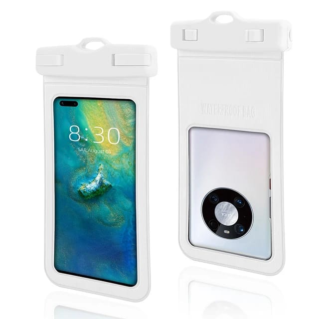 Universal Waterproof Phone Bag in white color