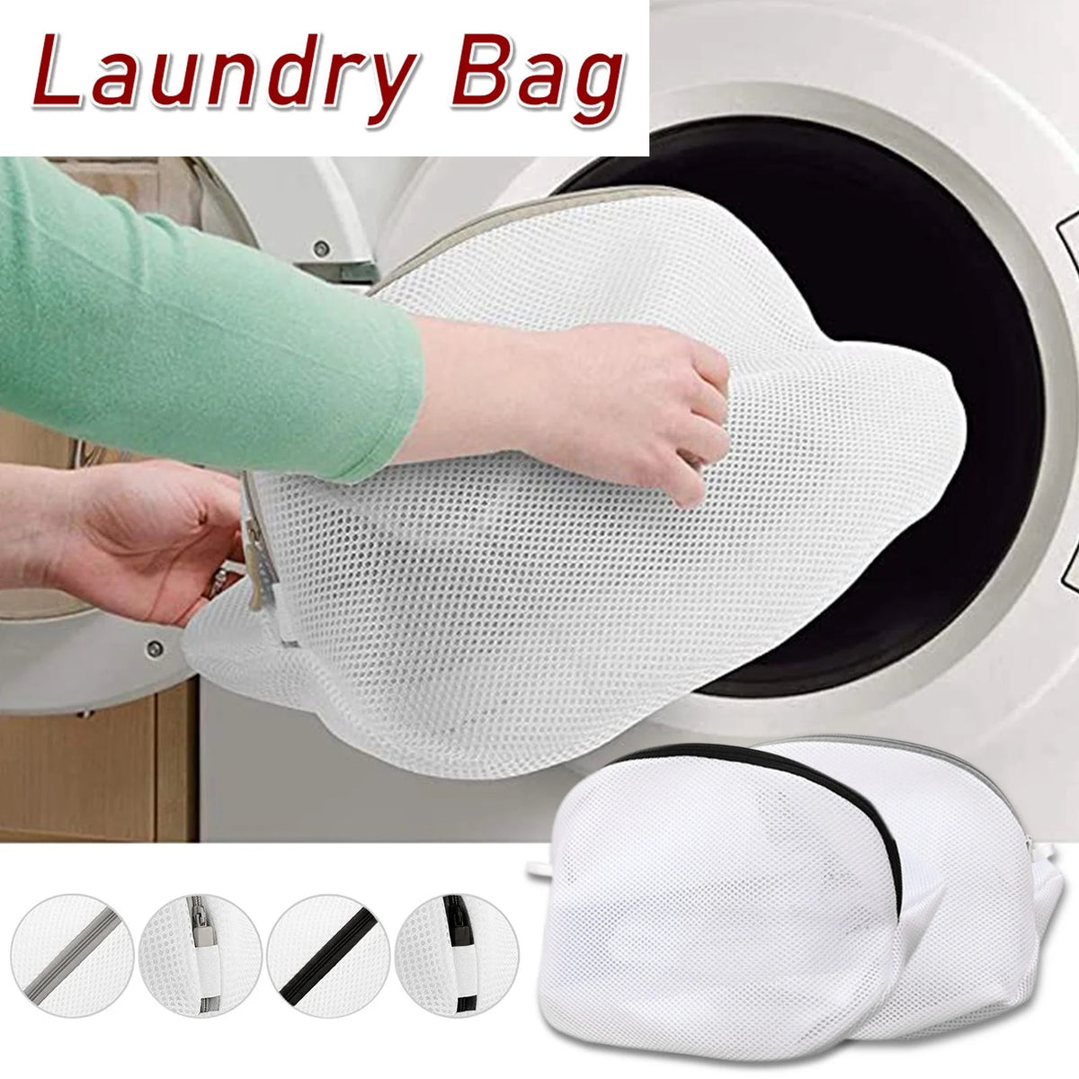 Protecting items from laundry with the Reusable Shoes Sneakers Washing Mesh Laundry Bag with Zip Closure