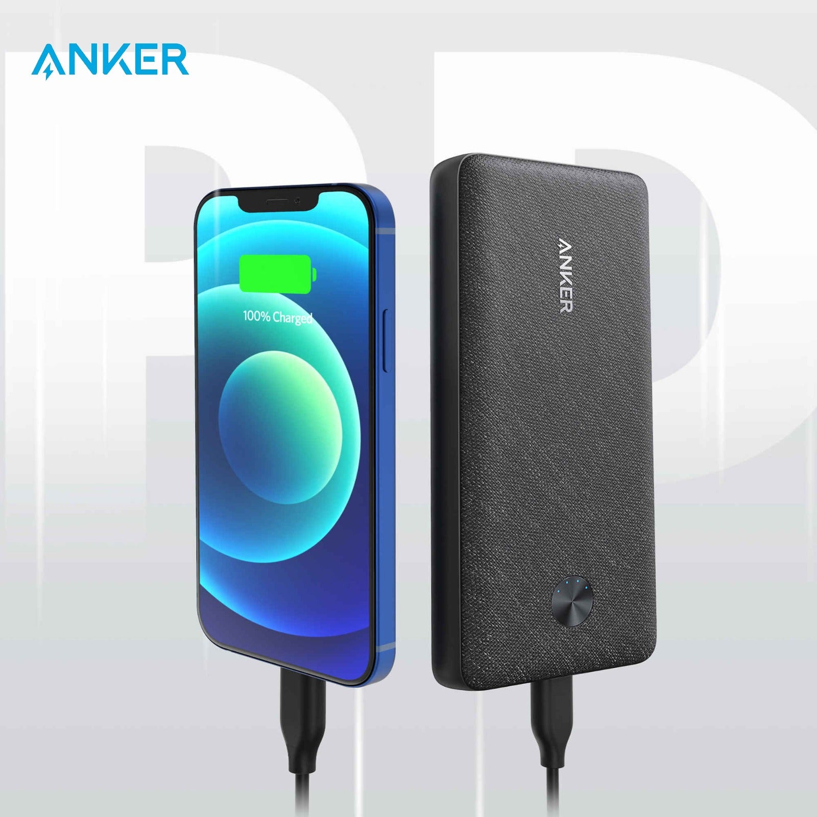 Anker PowerCore 10000mAh Power Bank charging a phone