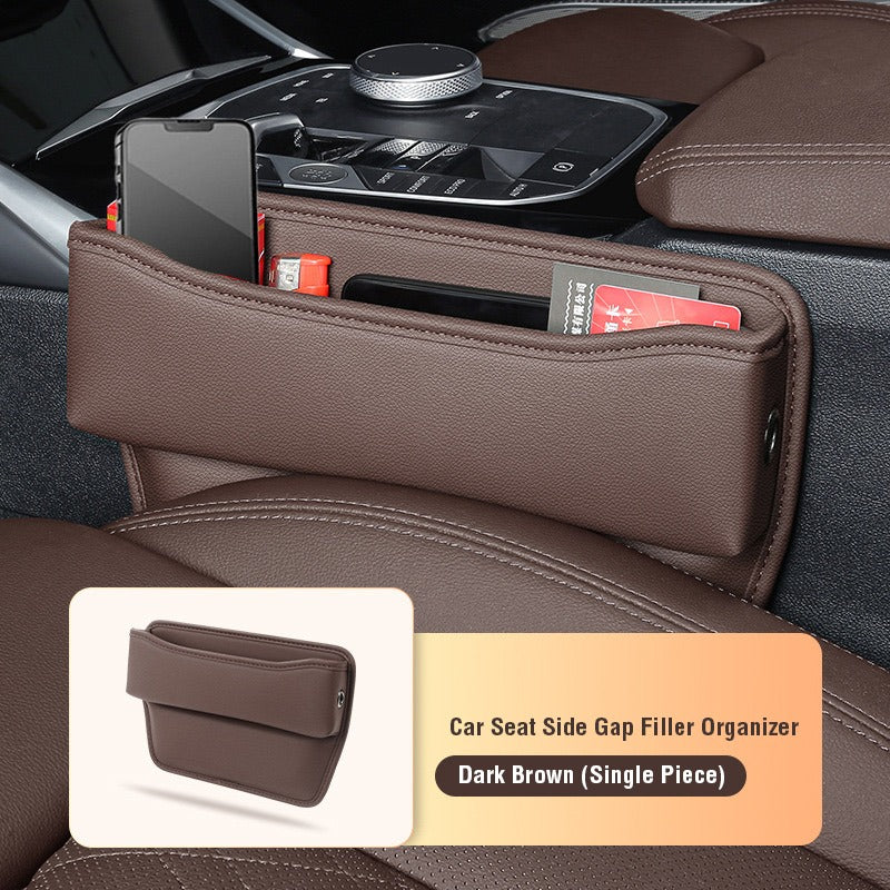 Car Seat Gap Storage Box Organizer  in dark brown color