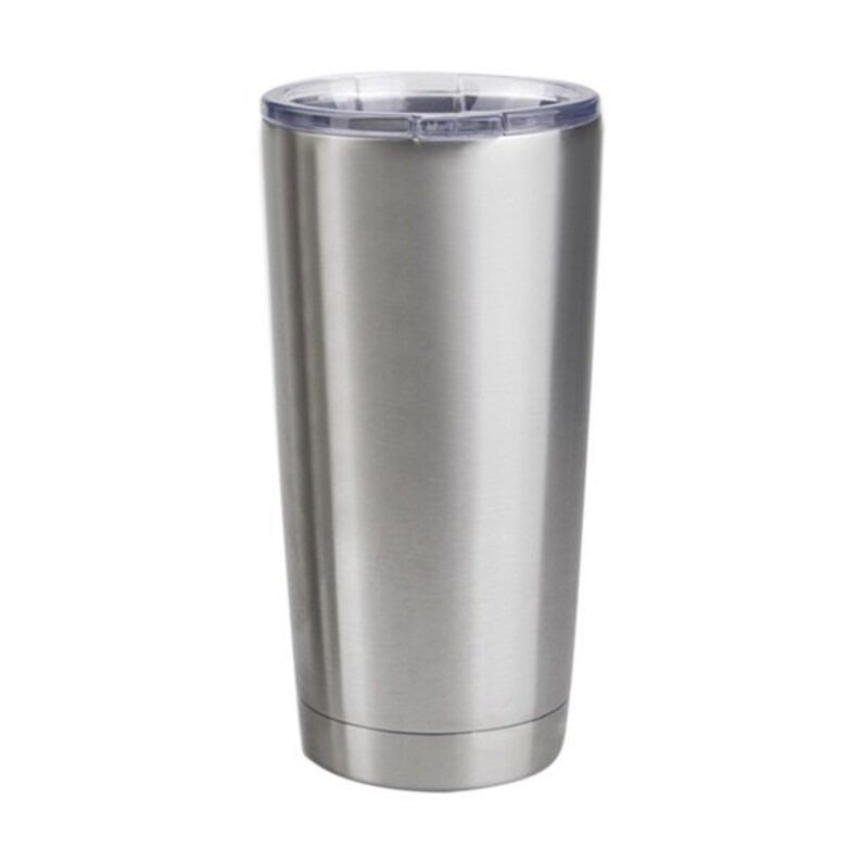 silver thermal travel mug