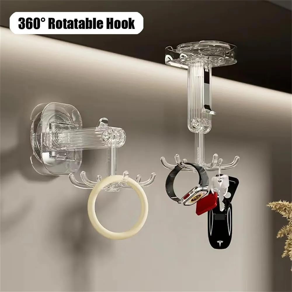 360° Rotatable Suction Cup Hook can be hanged upside down