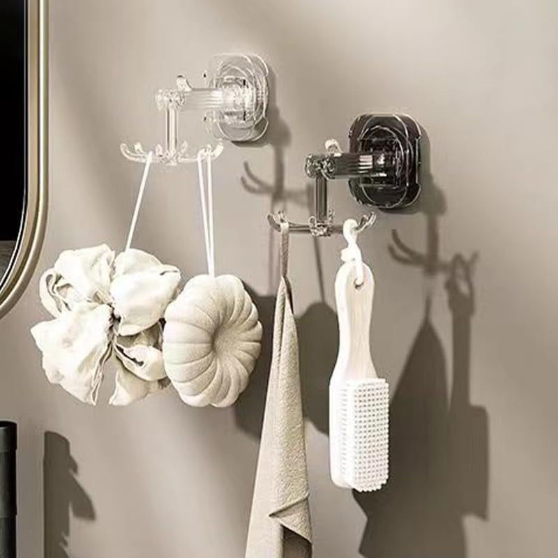 360° Rotatable Suction Cup Hook used in bathroom