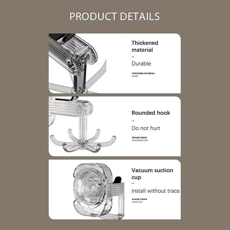 360° Rotatable Suction Cup Hook - Shower Organizer Hook for Bathroom, Kitchen 360° Rotatable Suction Cup Hook - Shower Organizer Hook for Bathroom, Kitchen
