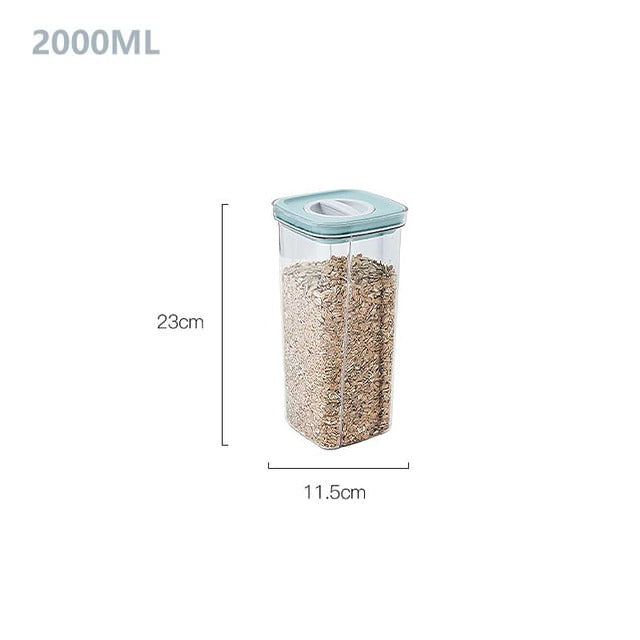 Airtight Cereal Storage Containers - Moisture-Proof Sealed Cans with Rotation Lock