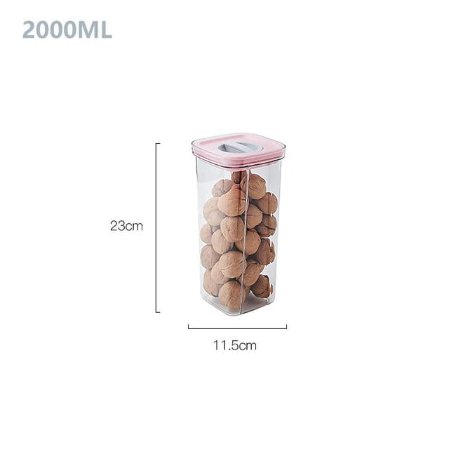 Airtight Cereal Storage Containers - Moisture-Proof Sealed Cans with Rotation Lock