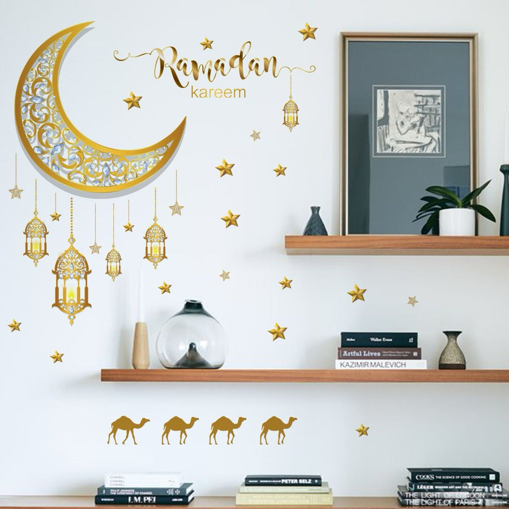 Eid Mubarak Ramadan Wall Sticker - Islamic Decor Decal for Festive Home Decoration Eid Mubarak Ramadan Wall Sticker - Islamic Decor Decal for Festive Home Decoration