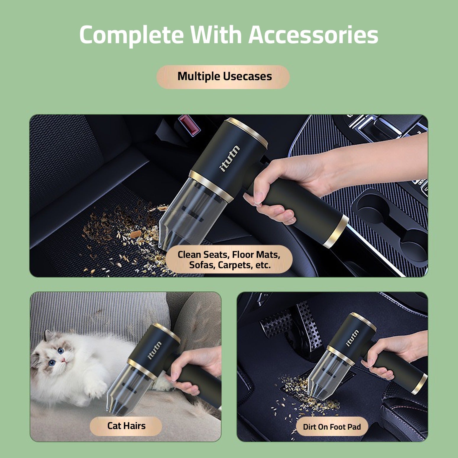 Portable Handheld Wireless Vacuum Cleaner with Suction and Blowing, Multipurpose Dual Vacuum Cleaner