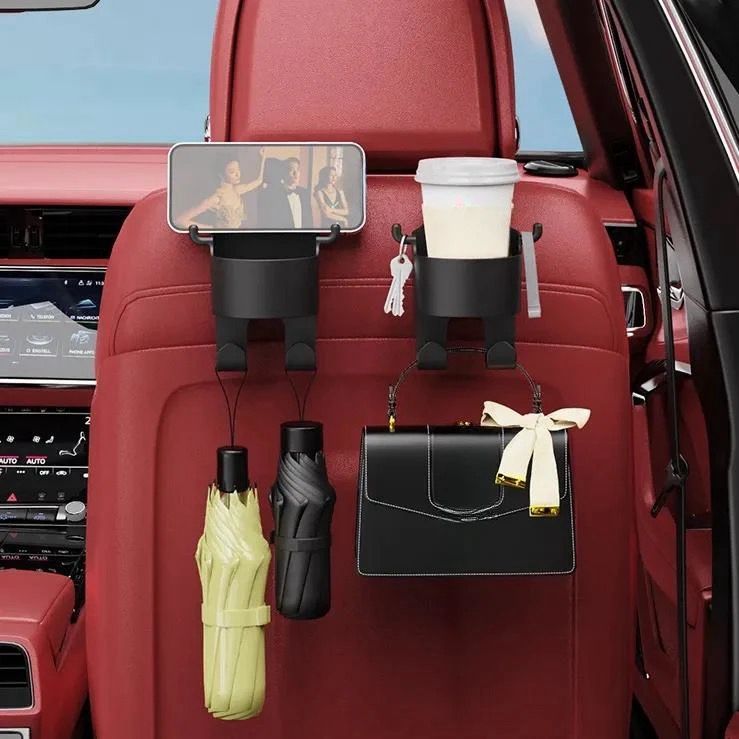 Car Seat Cup Holder with Hook - Multi-Functional Storage for Mobile Phones, Beverages, Water Cups Car Seat Cup Holder with Hook - Multi-Functional Storage for Mobile Phones, Beverages, Water Cups