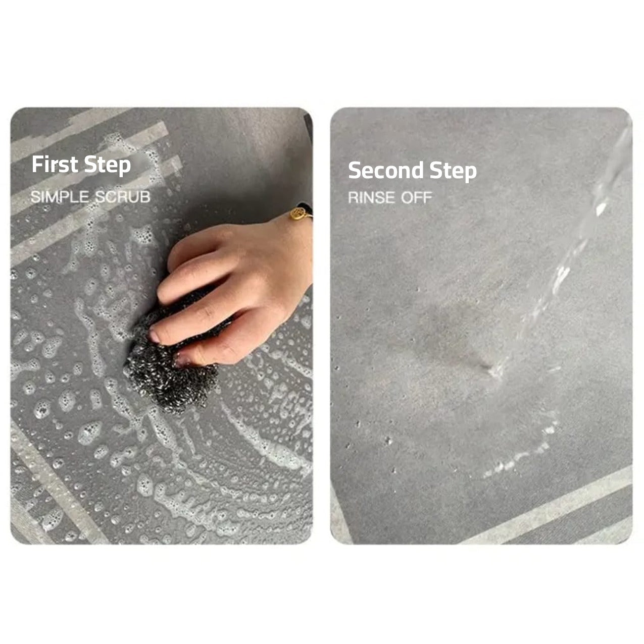steps on how to clan Fast-Drying Absorbent Mat 