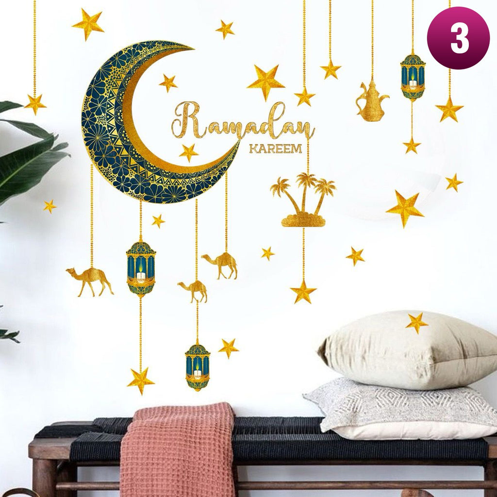 Eid Mubarak Ramadan Wall Sticker - Islamic Decor Decal for Festive Home Decoration Eid Mubarak Ramadan Wall Sticker - Islamic Decor Decal for Festive Home Decoration