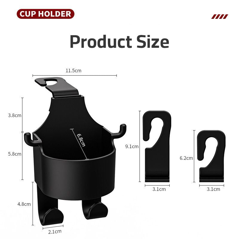 size of Car Seat Back Cup Holder with Hook
