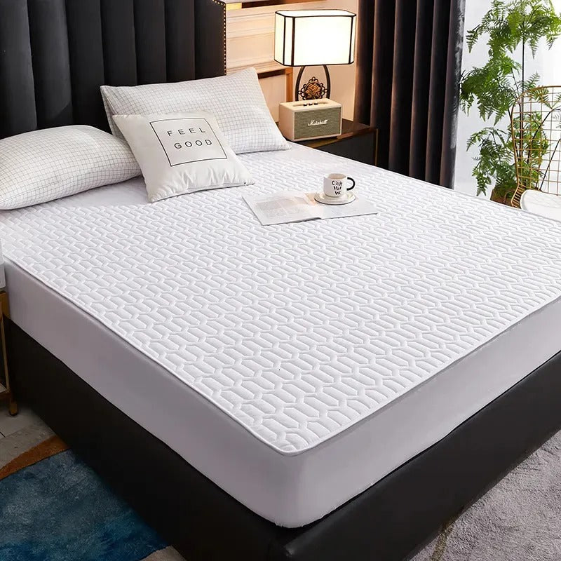 Waterproof Quilted Mattress Protector - Full Coverage Fitted Bedsheet with 2 Pillow Case Waterproof Quilted Mattress Protector - Full Coverage Fitted Bedsheet with 2 Pillow Case