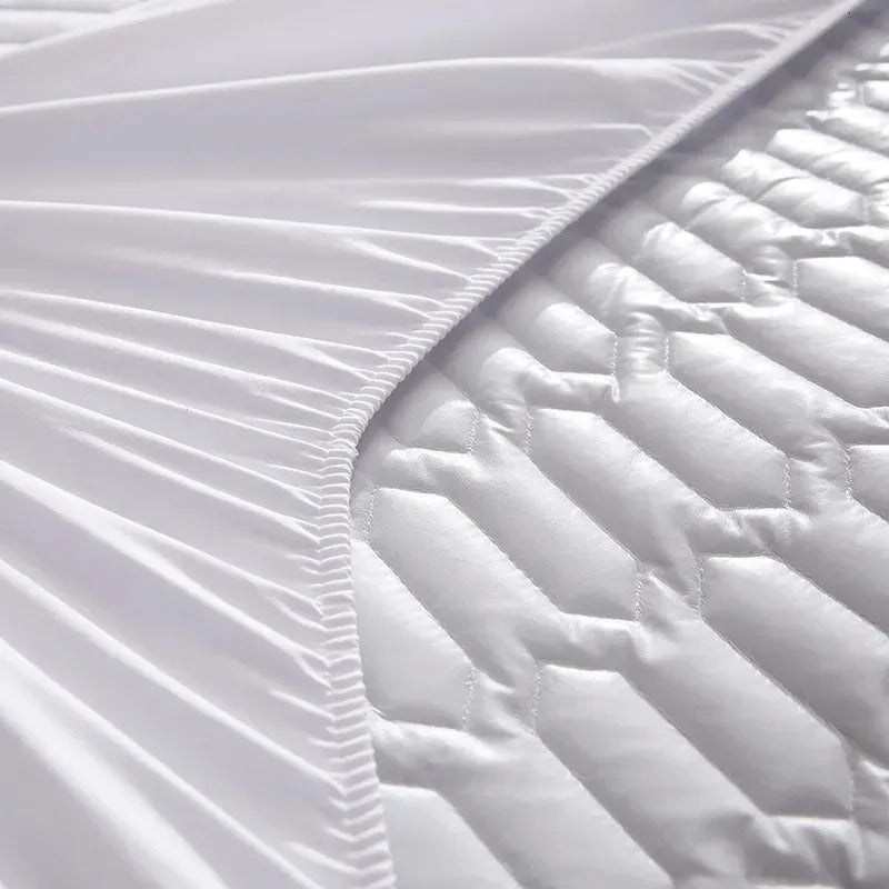 Waterproof Quilted Mattress Protector - Full Coverage Fitted Bedsheet with 2 Pillow Case Waterproof Quilted Mattress Protector - Full Coverage Fitted Bedsheet with 2 Pillow Case