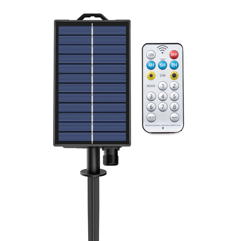 solar panel and remote of Solar LED Mesh String Lights