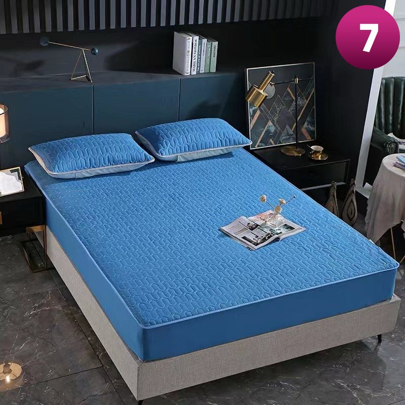 Waterproof Quilted Mattress Protector - Full Coverage Fitted Bedsheet with 2 Pillow Case Waterproof Quilted Mattress Protector - Full Coverage Fitted Bedsheet with 2 Pillow Case