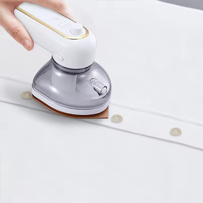 somebody is ironing Portable Cordless Mini Rechargeable Iron for Clothes