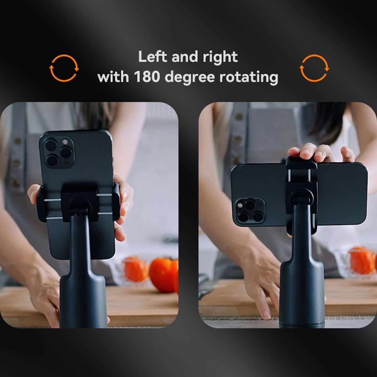 left and right rotating Wireless 360° Auto Face Tracking Tripod 
