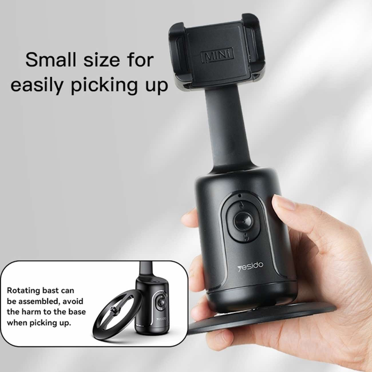 small size of Wireless 360° Auto Face Tracking Tripod 