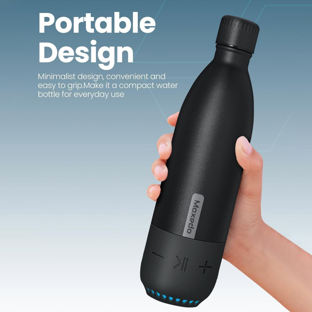 someone holding the Moxedo Wireless Speaker Vaccum Flask