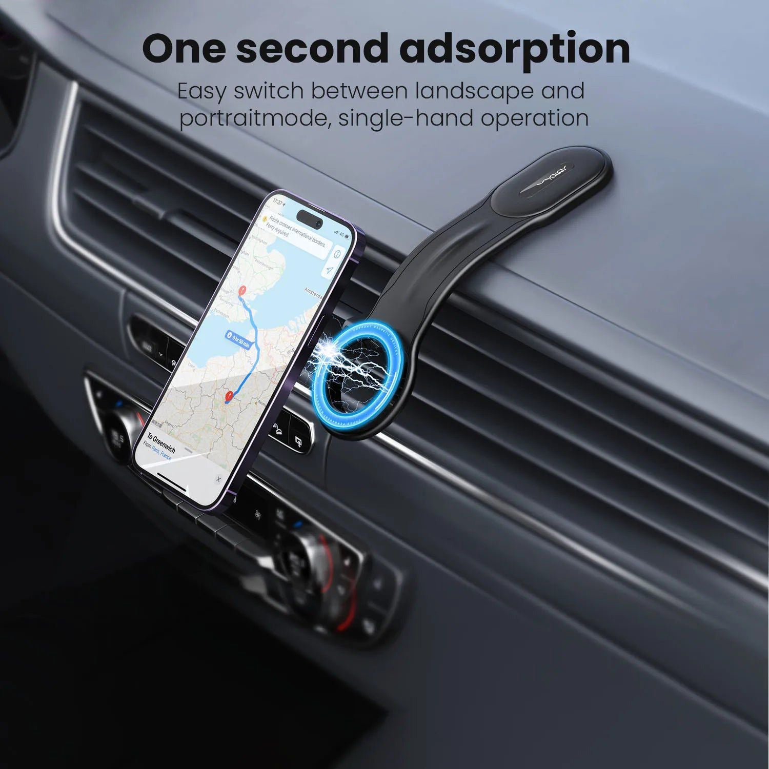 Moxedo Magnetic Car Mount Phone Holder absorbing the mobile 