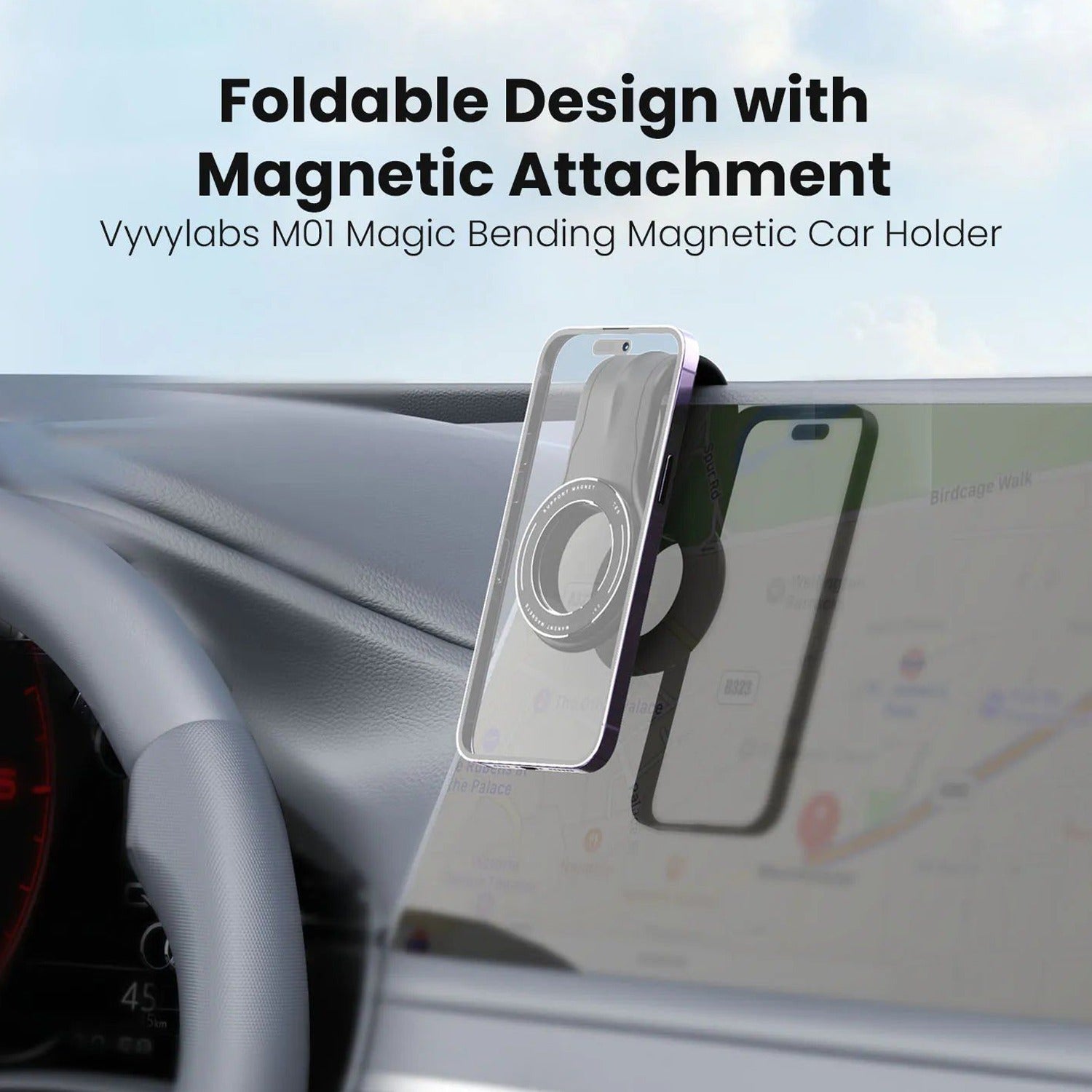 foldable design of Moxedo Magnetic Car Mount Phone Holder