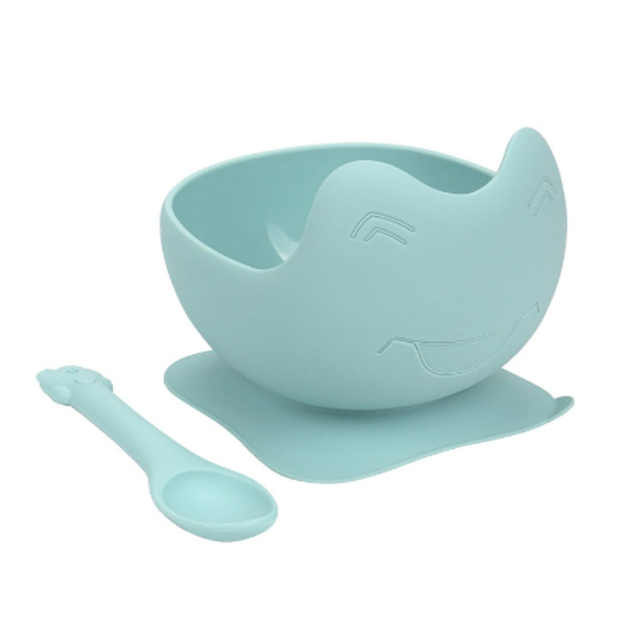 Baby Silicone Feeding Bowl With Spoon.