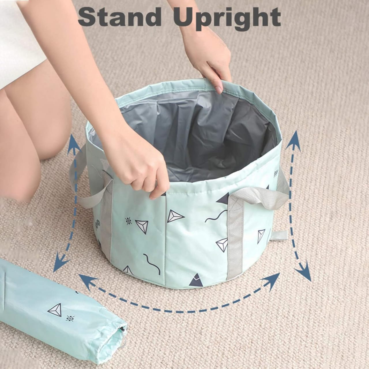 Collapsible Bucket Multi-Use Portable Basin for Soaking Feet Travelling Camping Picnic Indoor Outdoor