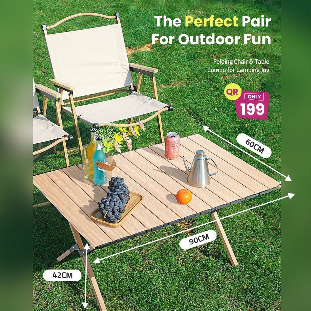 Portable Folding Chair and Table Set - Ideal for Family and Friends Gatherings