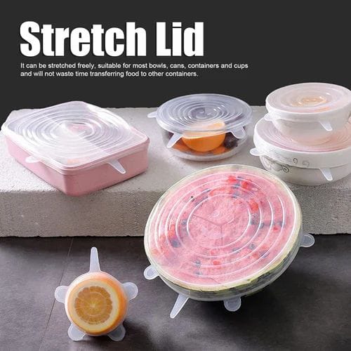 6 Pcs Silicone Lid Food Storage Covers Set 6 Pcs Silicone Lid Food Storage Covers Set