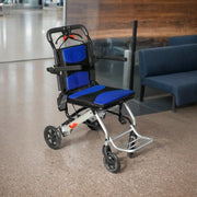 Portable Folding Travel Wheelchair with Hand Brake, Aircraft Transport Chair for Travel & Daily Use