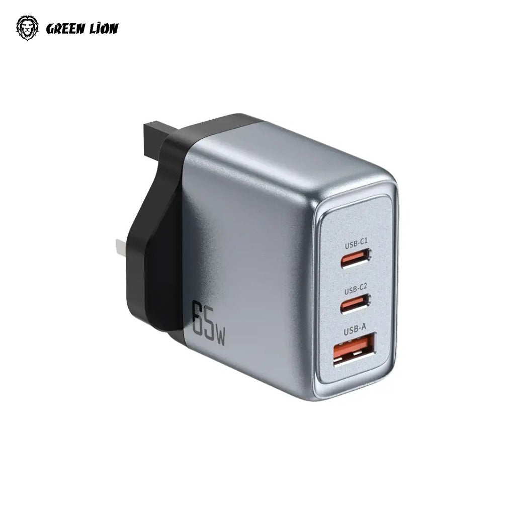 Green Lion GaN Premium UK Plug Wall Charger 65W - GL-WC19