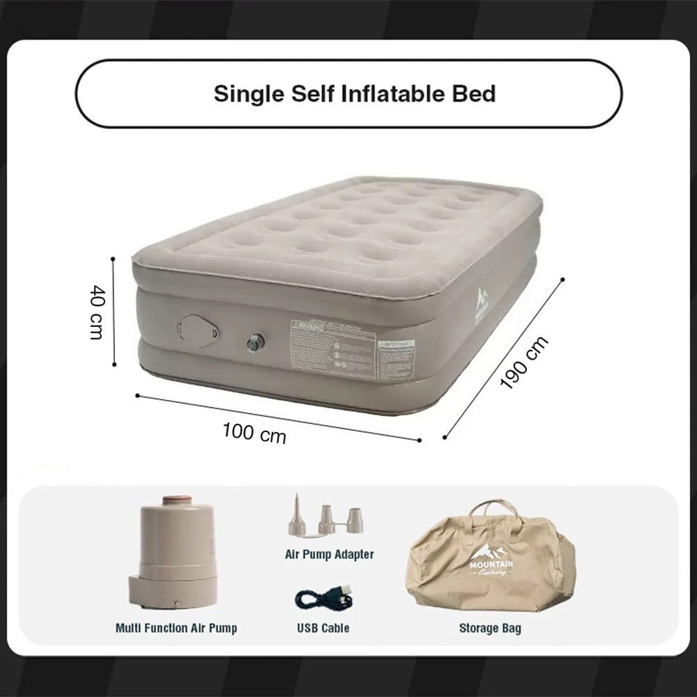 Portable Inflatable Mattress for Outdoor Camping Travel with Built-in Inflating Pump