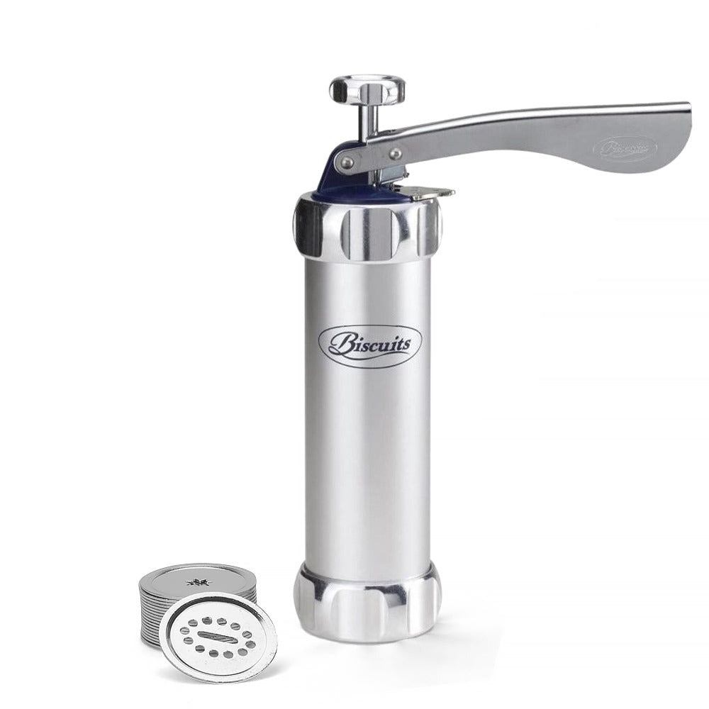 Cookie Press Set, DIY Biscuit Maker with 10 Discs & 4 Icing Nozzles