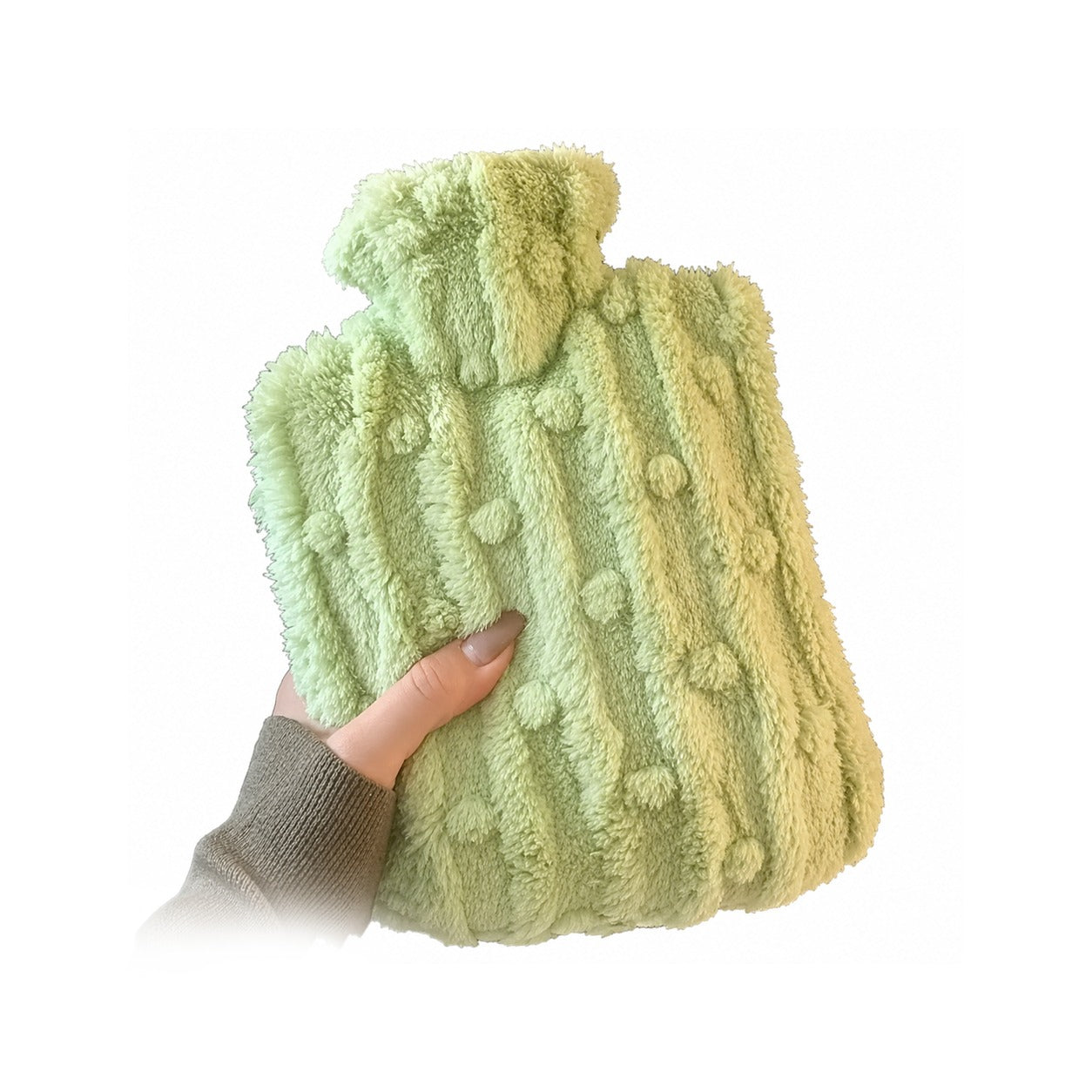 Soft Plush Hot Water Bag with Fleece Cover, Reusable Hot Water Bottle for Pain Relief & Warm Therapy