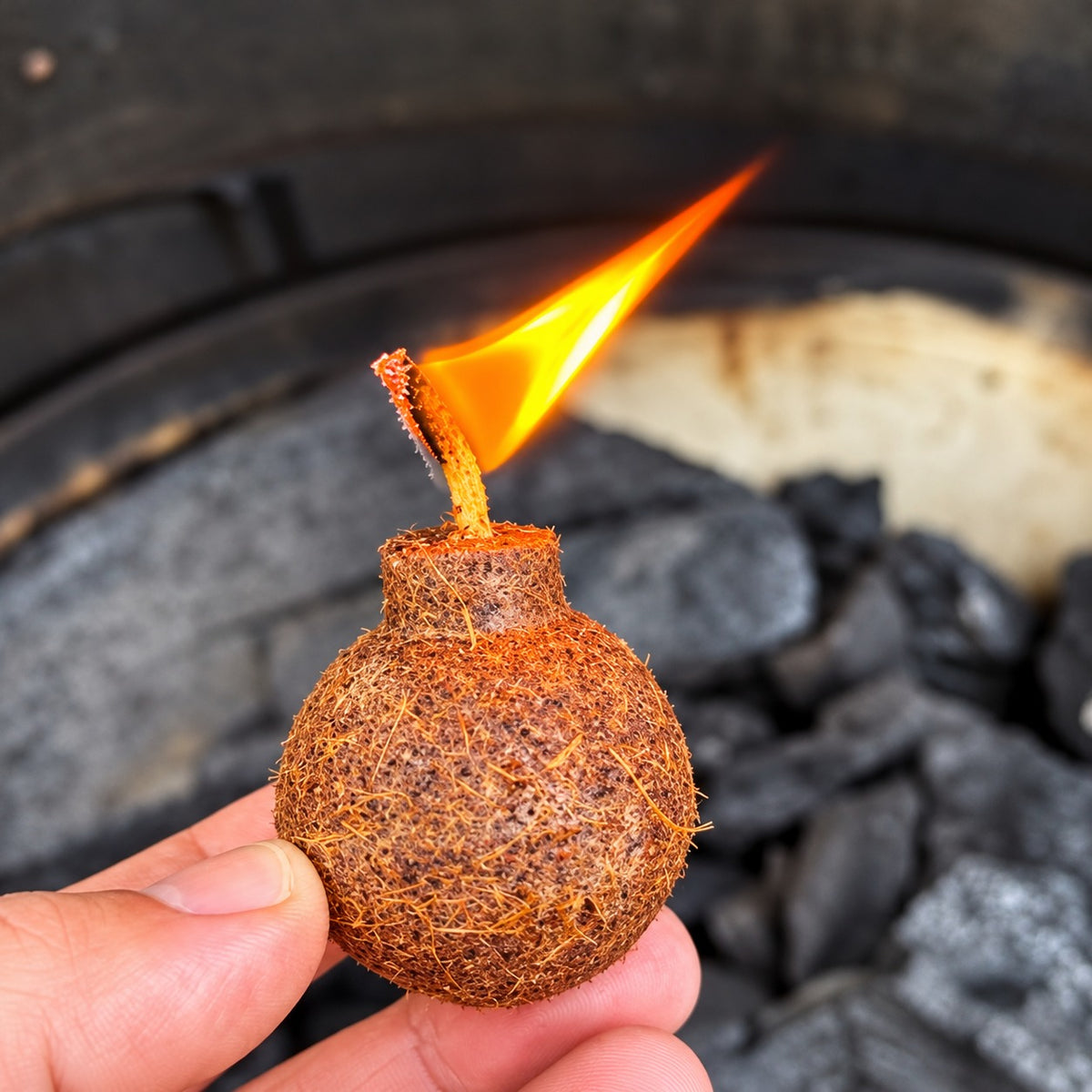 Coco Boom Coconut Shell Fire Starter – Natural Firelighter for BBQ, Camping & Fireplaces