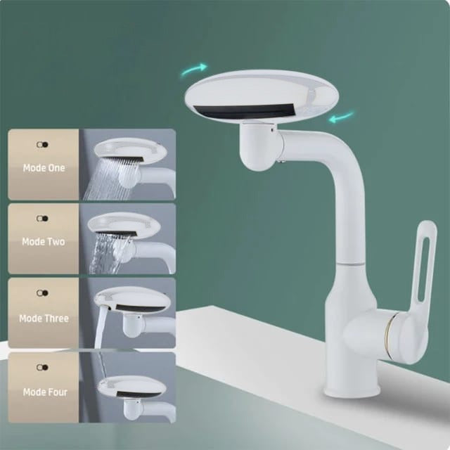 White 360° Rotating Faucet.
