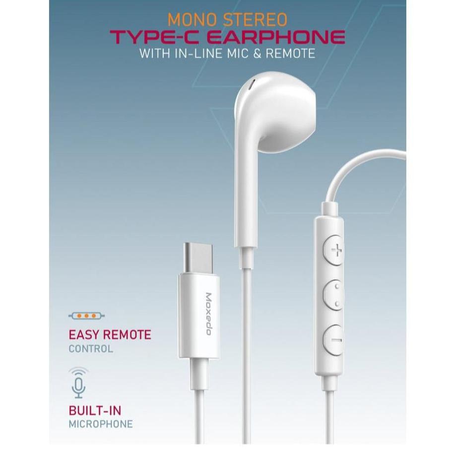 Moxedo Mono Stereo Type- C Earphone With In-line Mic and Remote Moxedo Mono Stereo Type- C Earphone With In-line Mic and Remote