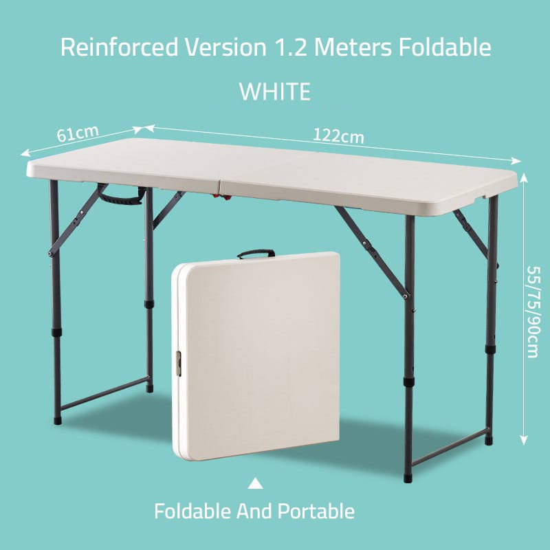 White Multi-purpose Foldable Table With Grey Legs.