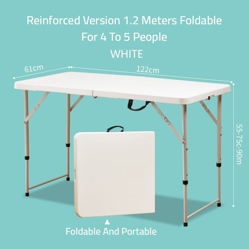 White Multi-purpose Foldable Table With  White Legs.