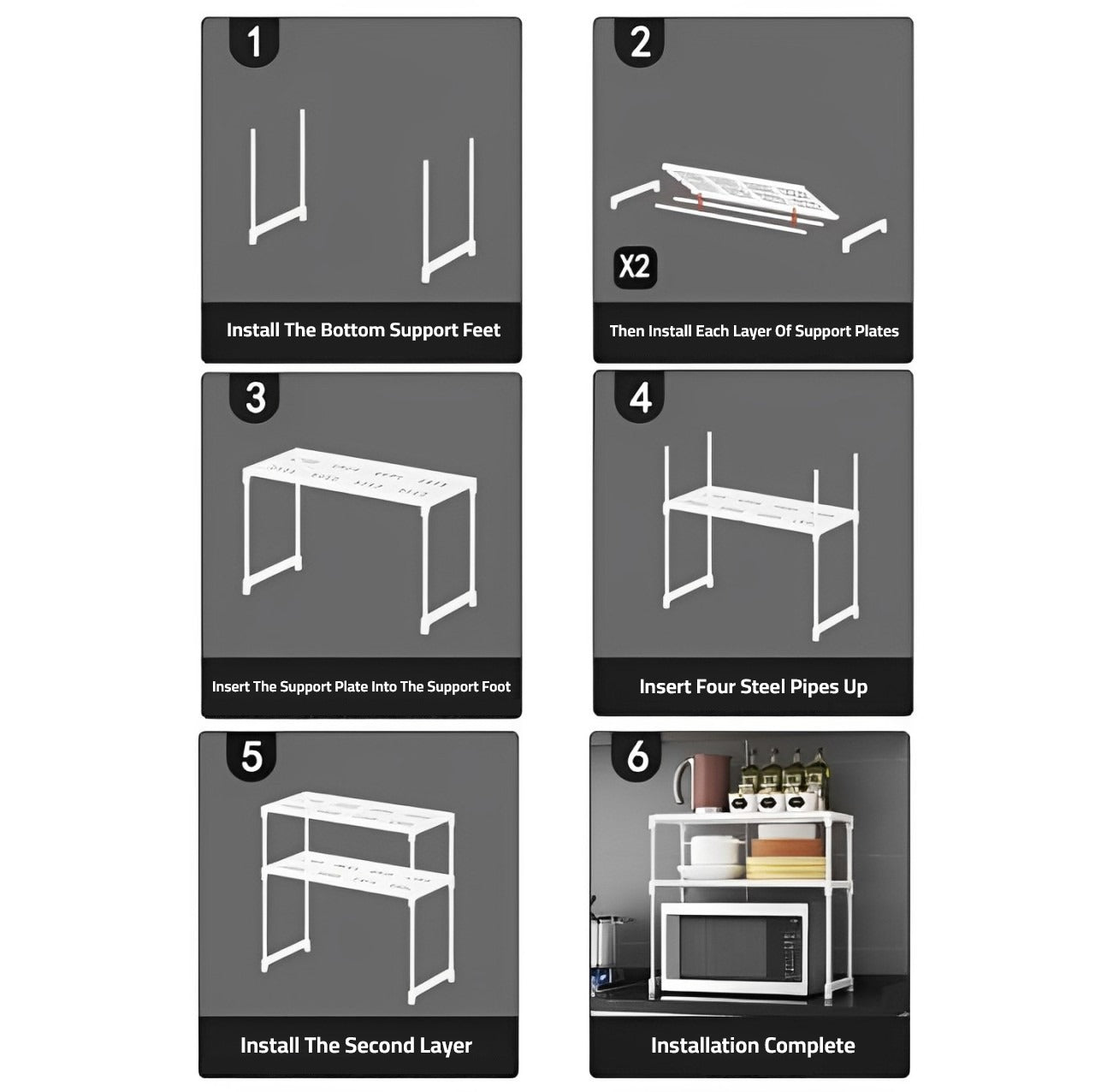 Installing a White double-layer rack. 