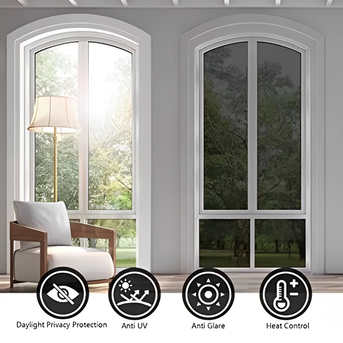 Window Privacy Film is Coated On The Windows Of The House.