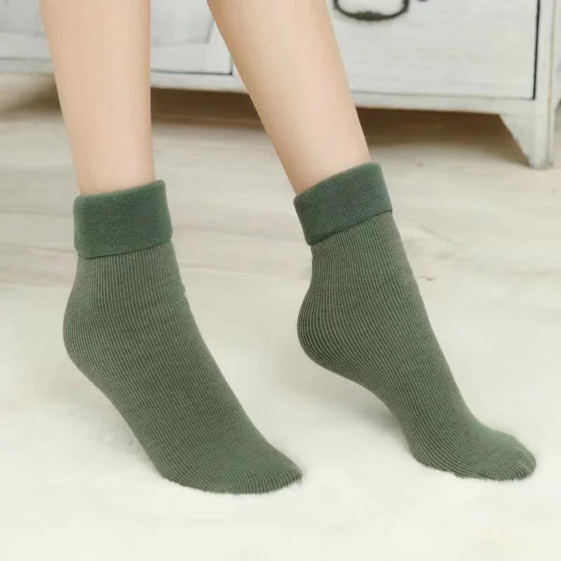 Someone wearing 1 Pair of Thick Winter Socks