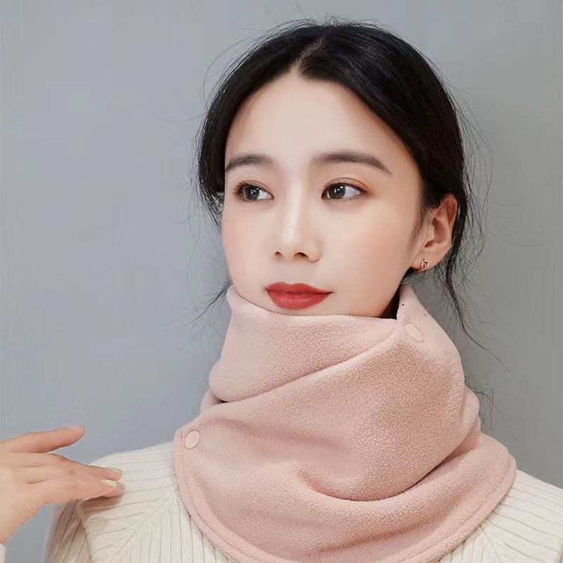 lady wearing Winter Fleece Neck Scarf