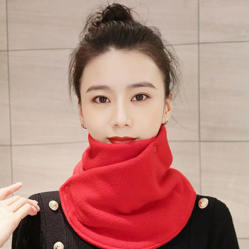 lady wearing Winter Fleece Neck Scarf