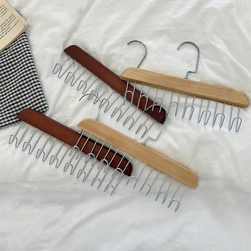 8 Hooks Non-Slip Hanger for Ties Bags Belt Scarves