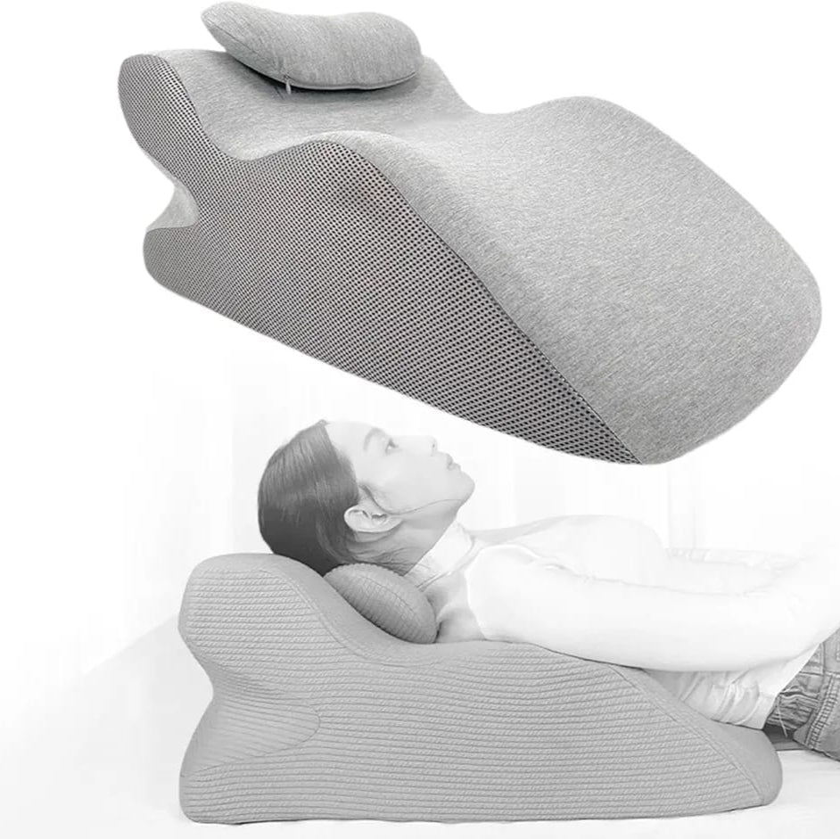 A Women is Resting On the Backrest, Facedown Pillow.